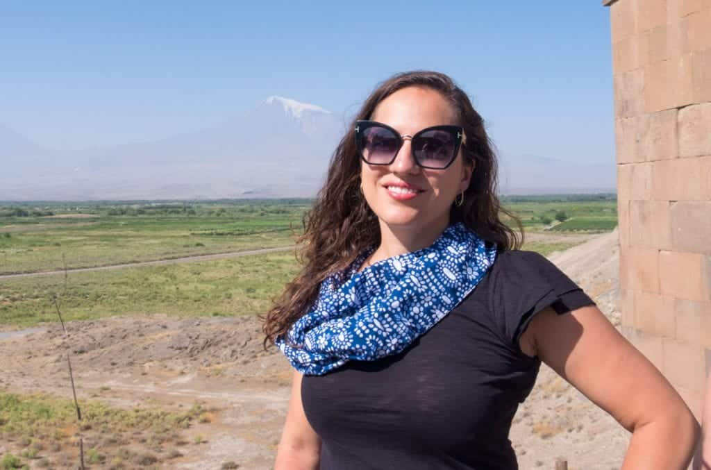 Kate in front of Mount Ararat